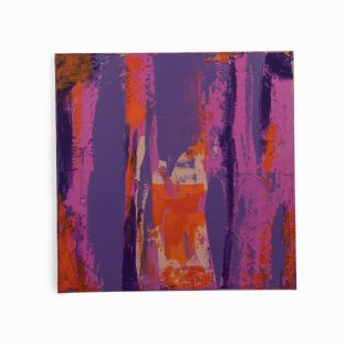 Purple Hearts 2, acrylic painting on canvas