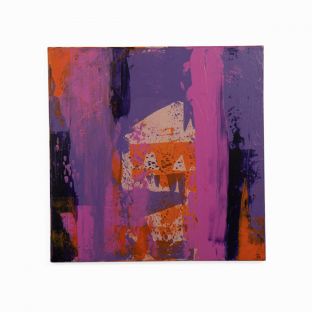 Purple Hearts 1, acrylic painting on canvas