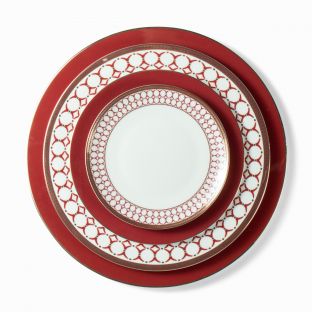 Scarlet Art Deco 4-Piece Plate Set