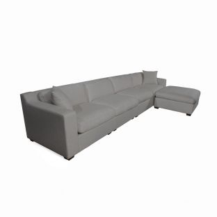 Serenity L-Shaped 3920mm Sofa Set in Raleigh Fog Grey
