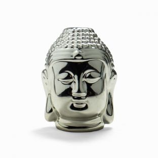 Silver Ceramic Buddha Figurine Flower Vase