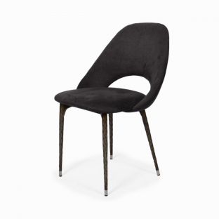 Slim Metal and Fabric Dining Chair