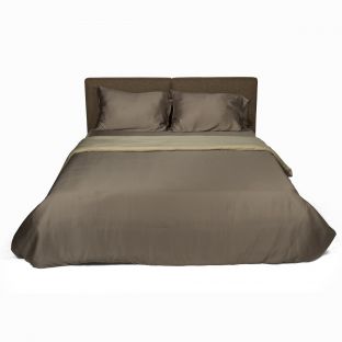 TENCEL™ Lyocell Duo-Colored Stone Gray & Sage Green Duvet Cover