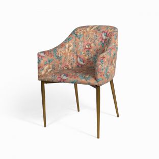 Upcycled Salmon Pink Accent/Vanity Chair