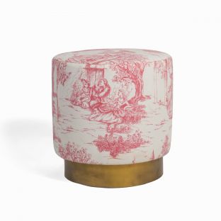 Upcycled Round Pink Stool