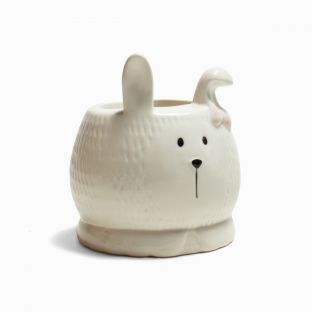 White Ceramic Bunny Flower Vase I