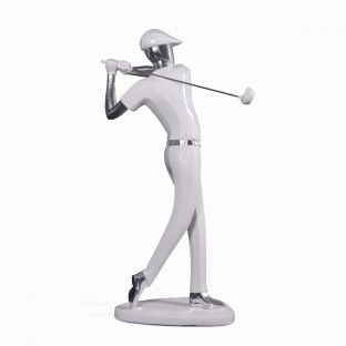 Golfer - The Driver White Human Statue