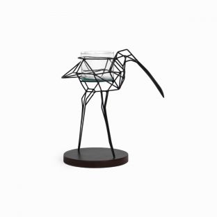 Wirebird 1 Metal Figurine with Glass Votive