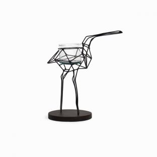 Wirebird 3 Metal Figurine with Glass Votive