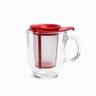 Bodum Yo-yo Red Mug & Tea Strainer Set