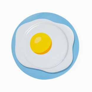 Seletti Studio Job Blow Porcelain Egg Dinner Plate