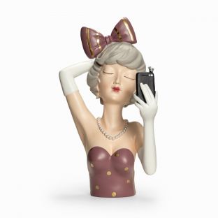 Girl Selfie Resin Figurine Display