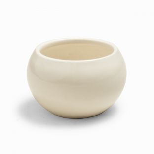 Rounded White Ceramic Flower Vase