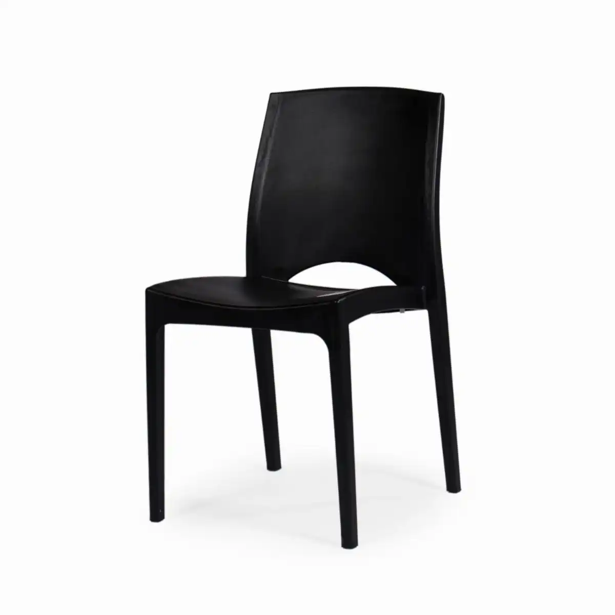 Black monoblock store chair