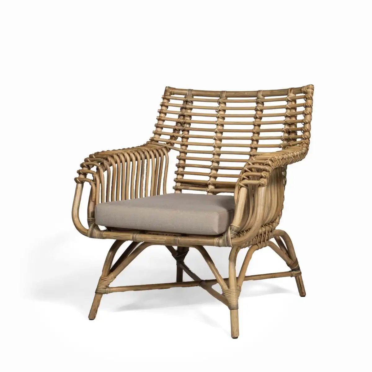 Rattan lounge chair cushions top